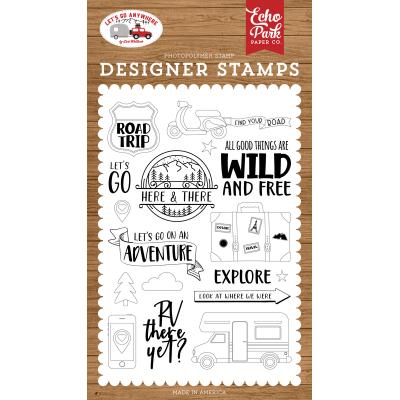 Echo Park Let's Go Anywhere Clear Stamps - Road Trip